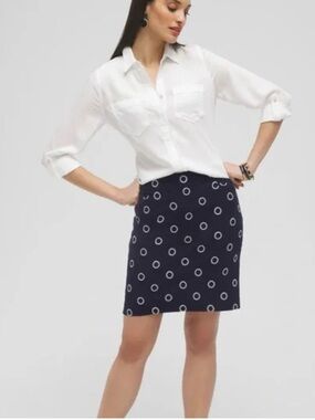 Chicos NWT Brigitte Embroidered Skort Size 14